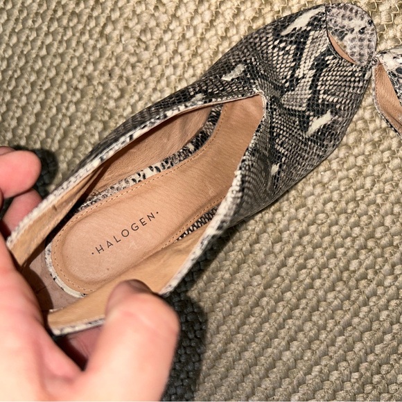 Halogen Black and White Snakeskin Heeled Boots - Picture 3 of 4